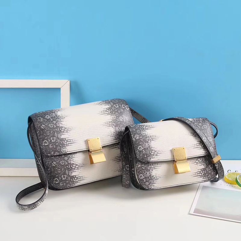 Lizard Pattern Real Leather Crossbody Bag LH2920L_7 Colors