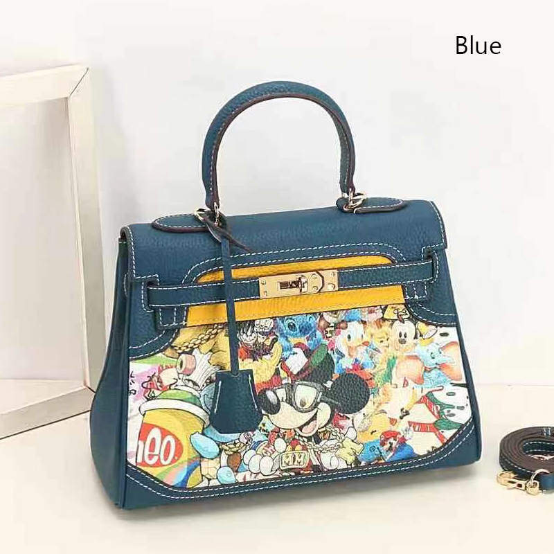 Painting Real Leather Tote Satchel Bag LH2919_7 Colors