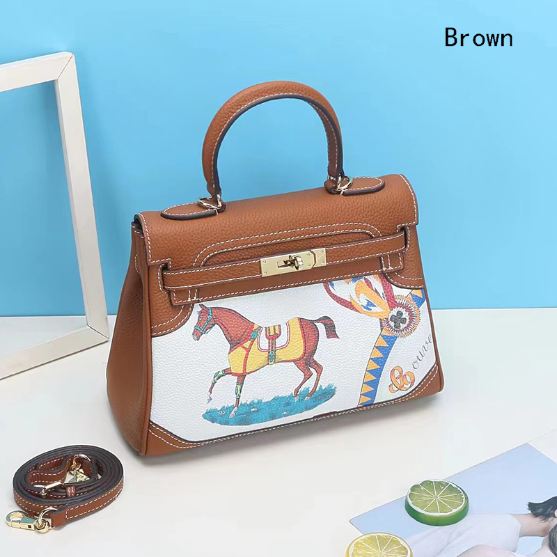 Painting Real Leather Tote Satchel Bag LH2919_7 Colors