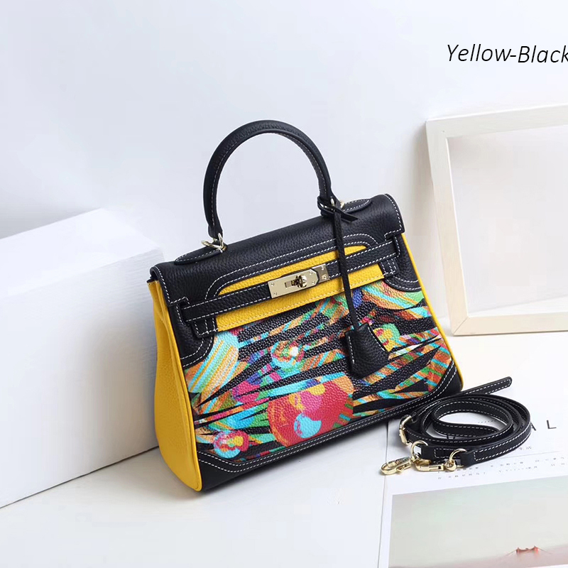 Painting Real Leather Tote Satchel Bag LH2919_7 Colors
