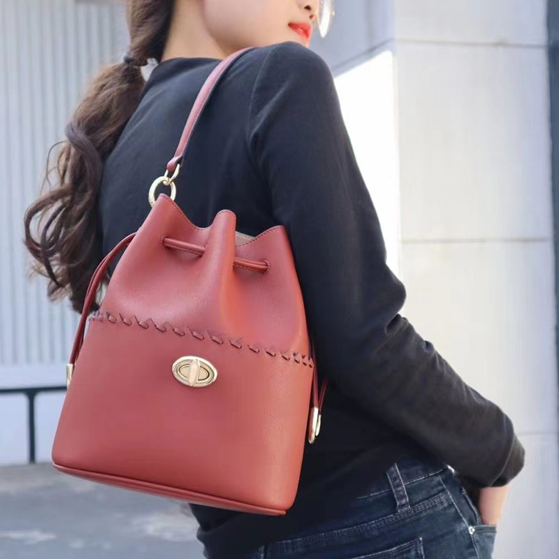 Perforated Bag Leather Handbags for Women LH3329_4 Colors