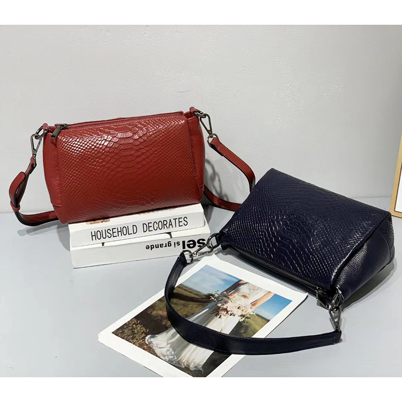 Python Effect Women Leather Purse Crossbody Bag LH3074_3 Colors
