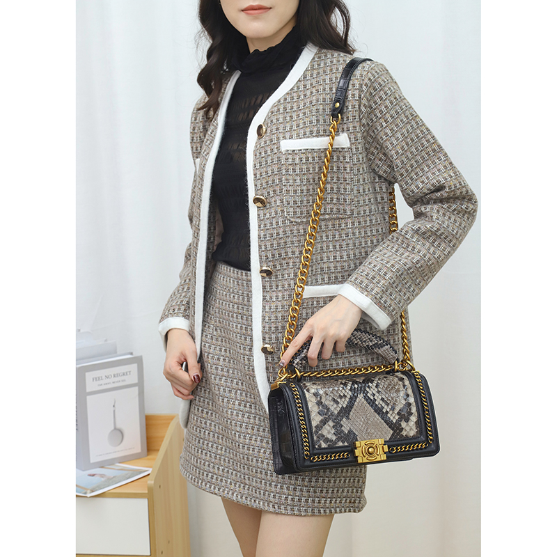 Python Pattern Leather Purse Satchel Bag LH3240_9 Colors