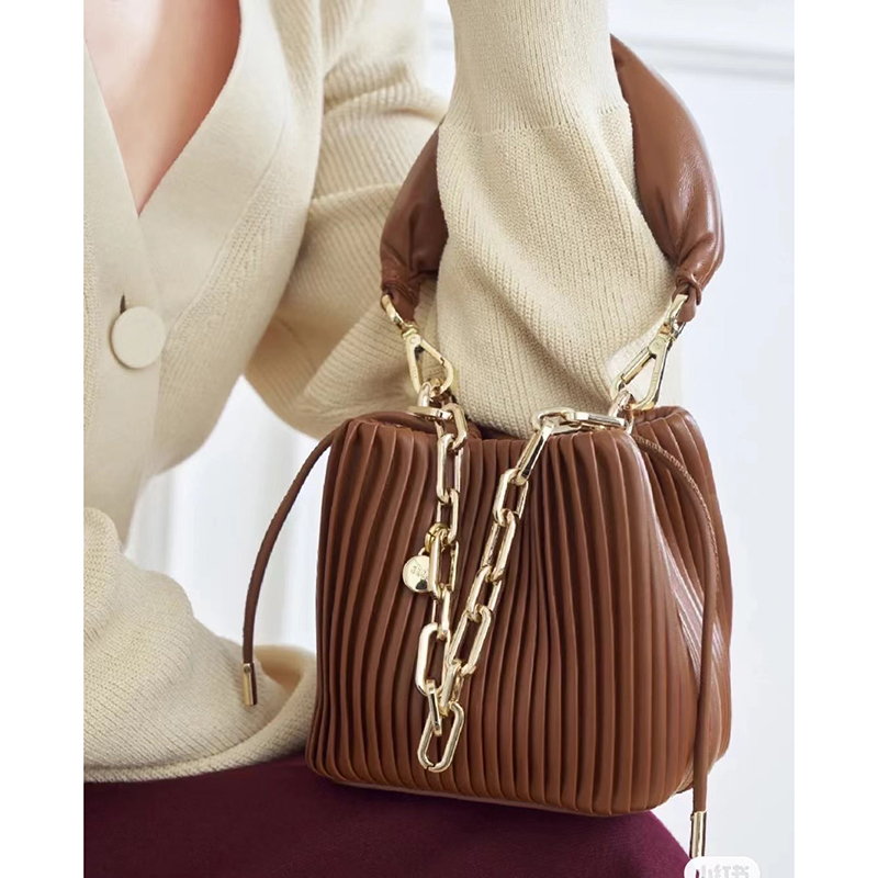 Quilted Leather Tote Bucket Bag Leather Purse LH3609_11 Colors