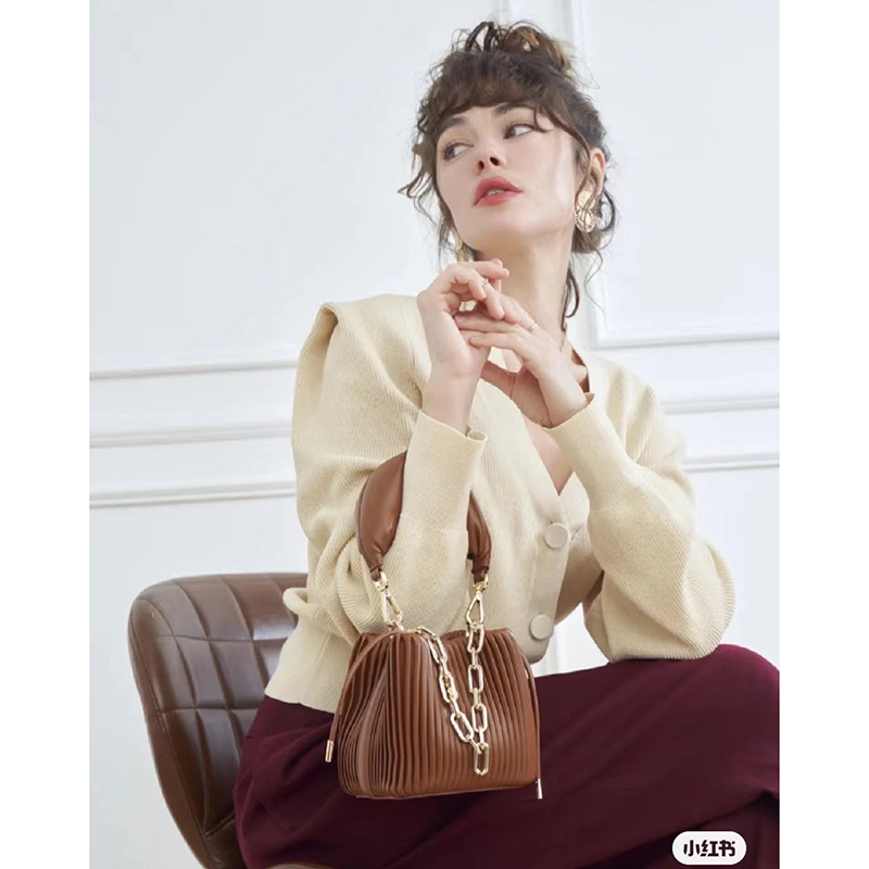 Quilted Leather Tote Bucket Bag Leather Purse LH3609_11 Colors