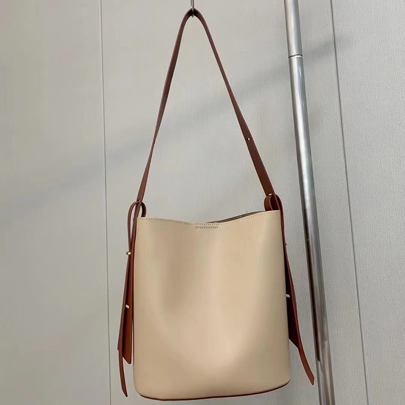 Real Leather Barrel Bag Women Shoulder Purse LH3472_5 Colors