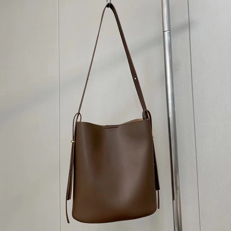 Real Leather Barrel Bag Women Shoulder Purse LH3472_5 Colors