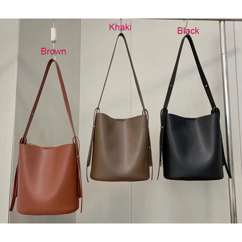 Real Leather Barrel Bag Women Shoulder Purse LH3472_5 Colors
