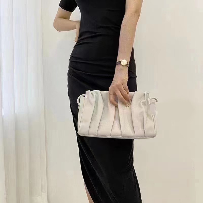 Ruching Soft Leather Purse Cross Body Bag LH3172_5 Colors