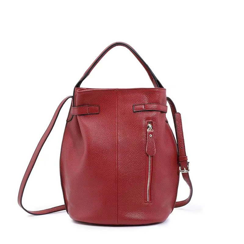 Soft Genuine Leather Barrel Bag LH2926_4 Colors