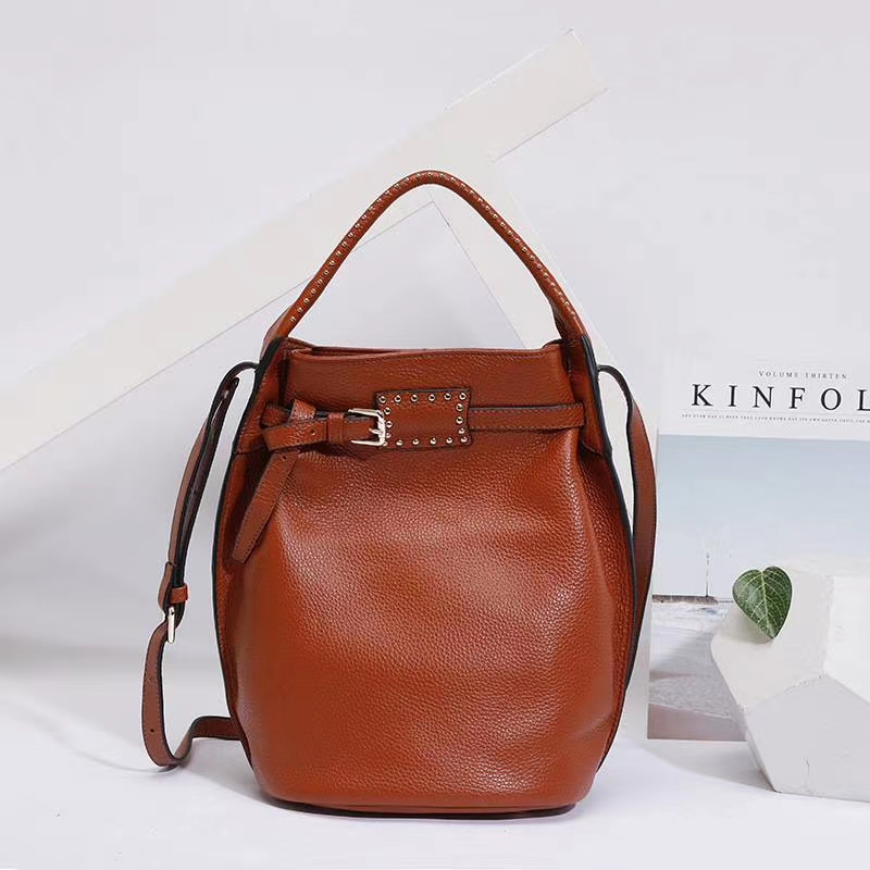 Soft Genuine Leather Barrel Bag LH2926_4 Colors