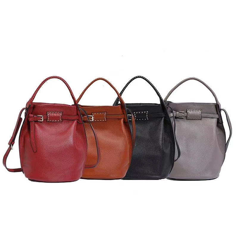 Soft Genuine Leather Barrel Bag LH2926_4 Colors