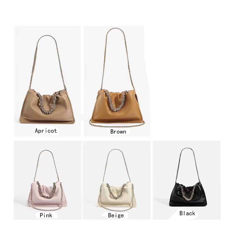 Soft Real Leather Hobo Bag Slouchy Bag LH3575_5 Colors