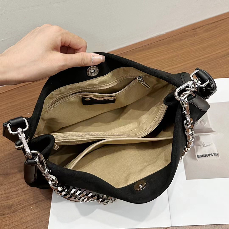 Suede Cowhide Leather Shoulder Bag for Women LH3599_4 Colors