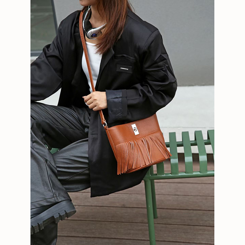 Tassels Leather Handbags Women Tote Bag LH3636_5 Colors
