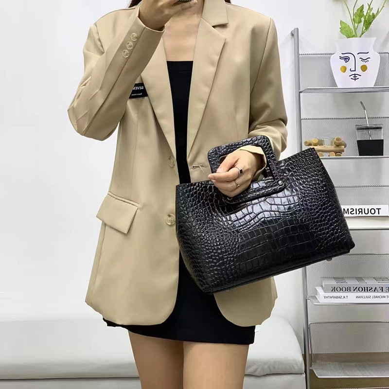 Top Handle Bag Crocodile Pattern Women Handbags LH3490_4 Colors
