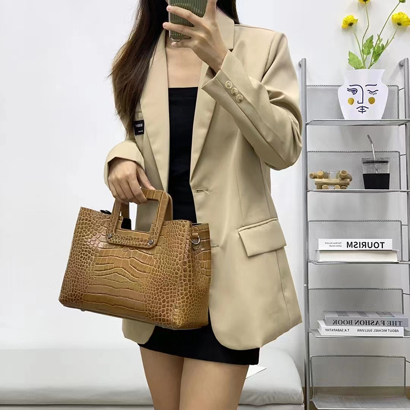 Top Handle Bag Crocodile Pattern Women Handbags LH3490_4 Colors