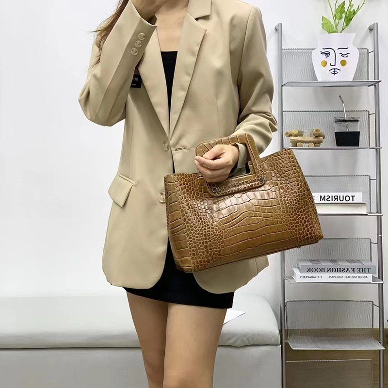 Top Handle Bag Crocodile Pattern Women Handbags LH3490_4 Colors