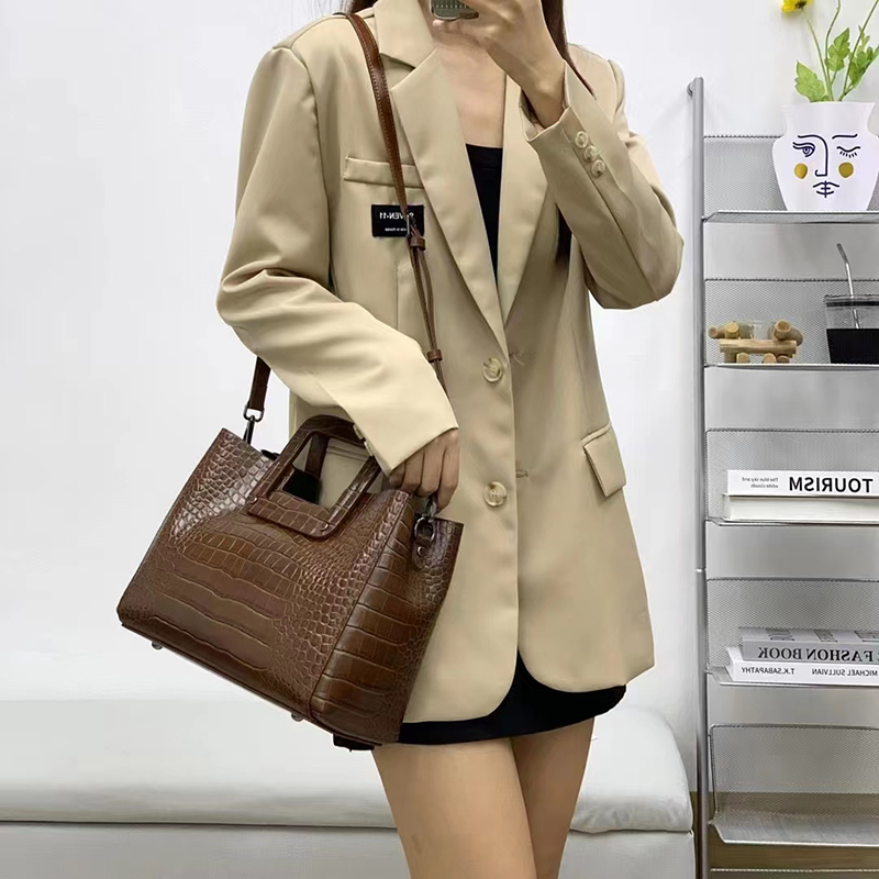 Top Handle Bag Crocodile Pattern Women Handbags LH3490_4 Colors