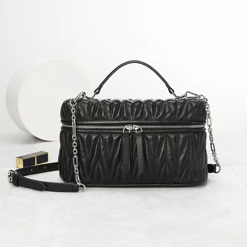 Trendy Women Qulited Leather Tote Satchel Bag LH3659_4 Colors