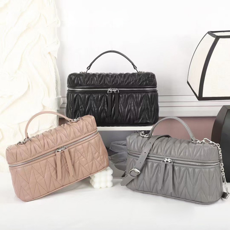 Trendy Women Qulited Leather Tote Satchel Bag LH3659_4 Colors