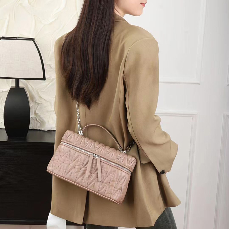 Trendy Women Qulited Leather Tote Satchel Bag LH3659_4 Colors