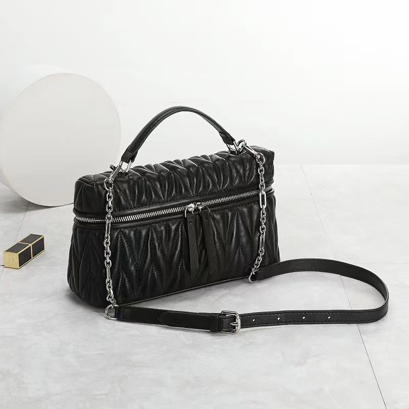 Trendy Women Qulited Leather Tote Satchel Bag LH3659_4 Colors