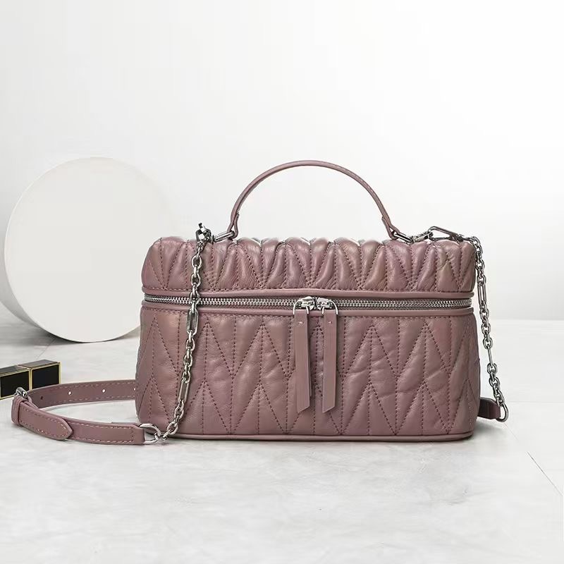 Trendy Women Qulited Leather Tote Satchel Bag LH3659_4 Colors