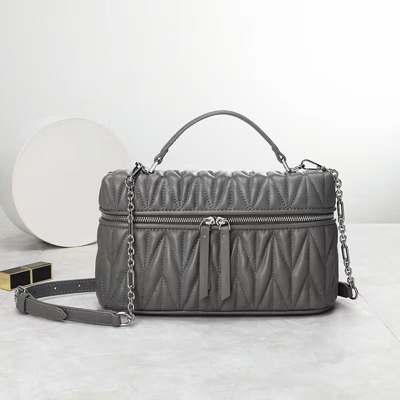 Trendy Women Qulited Leather Tote Satchel Bag LH3659_4 Colors