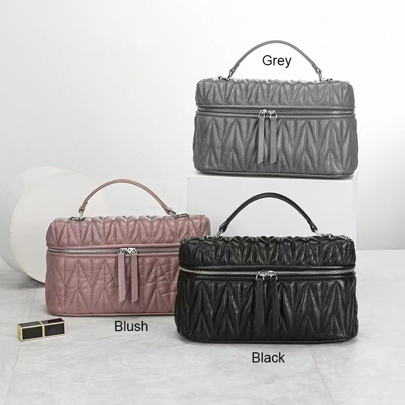 Trendy Women Qulited Leather Tote Satchel Bag LH3659_4 Colors