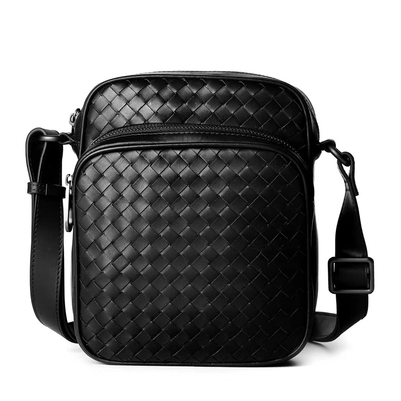 Vertical Woven Sheepskin Leather Crossbody Bag LH2891
