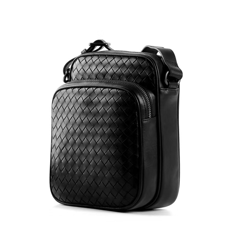 Vertical Woven Sheepskin Leather Crossbody Bag LH2891