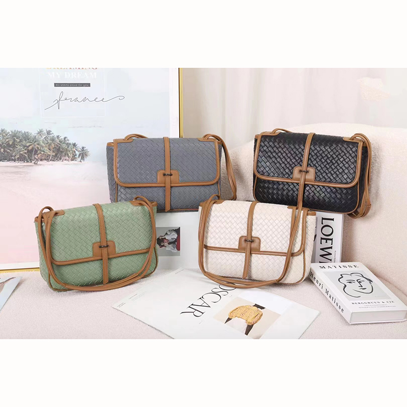 Woven Sheepskin Leather Corssbody Bag Ladies Handbag LH3376_4 Colors