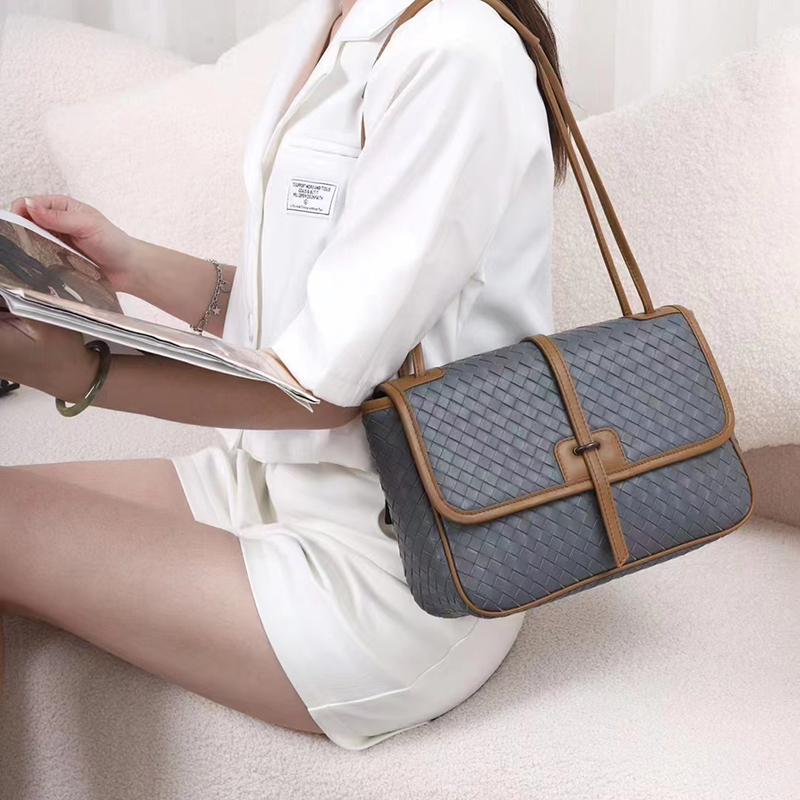 Woven Sheepskin Leather Corssbody Bag Ladies Handbag LH3376_4 Colors