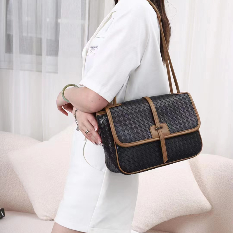 Woven Sheepskin Leather Corssbody Bag Ladies Handbag LH3376_4 Colors