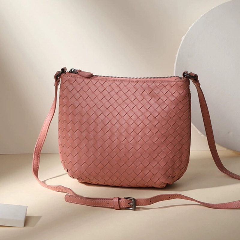 Woven Sheepskin Leather Crossbody Bag LH3099_4 Colors