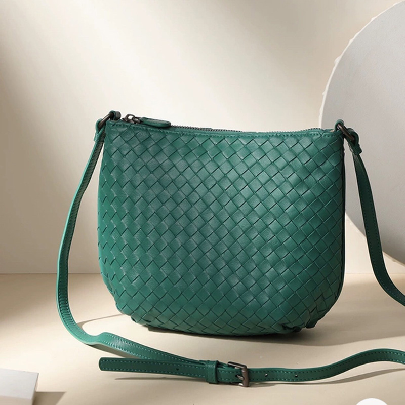 Woven Sheepskin Leather Crossbody Bag LH3099_4 Colors