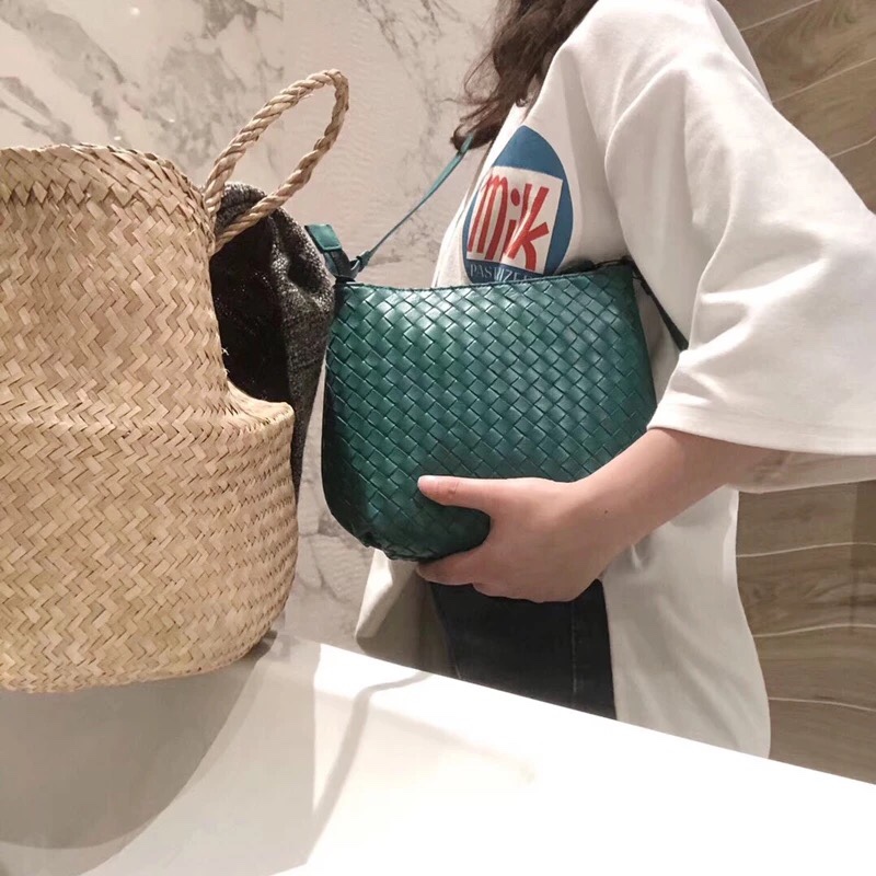 Woven Sheepskin Leather Crossbody Bag LH3099_4 Colors