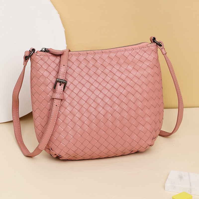 Woven Sheepskin Leather Crossbody Bag LH3099_4 Colors