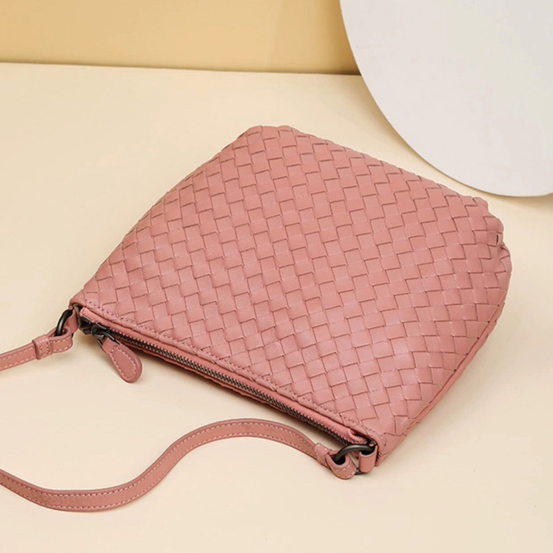 Woven Sheepskin Leather Crossbody Bag LH3099_4 Colors