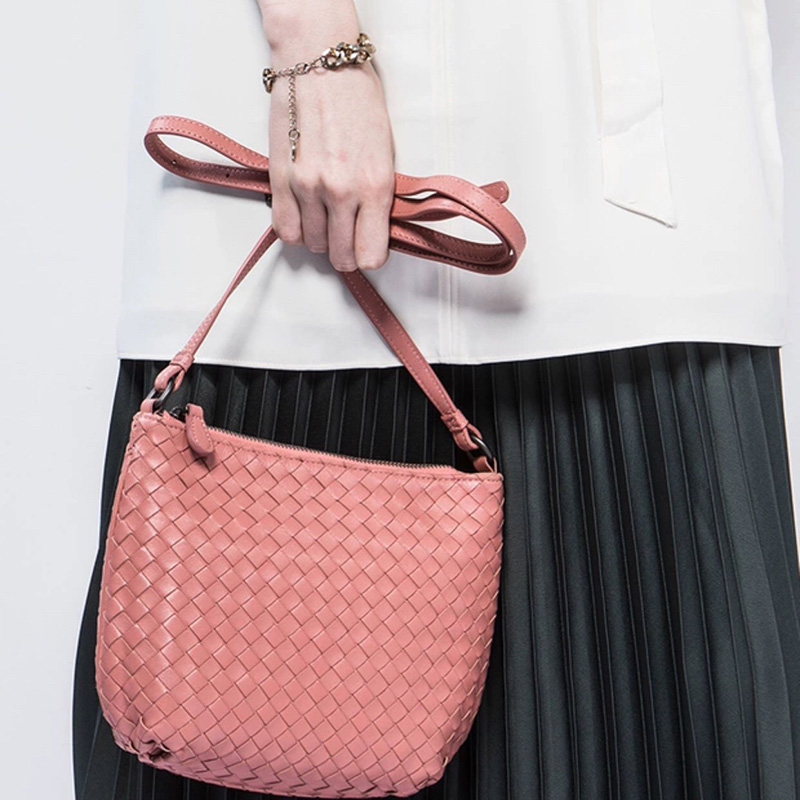 Woven Sheepskin Leather Crossbody Bag LH3099_4 Colors