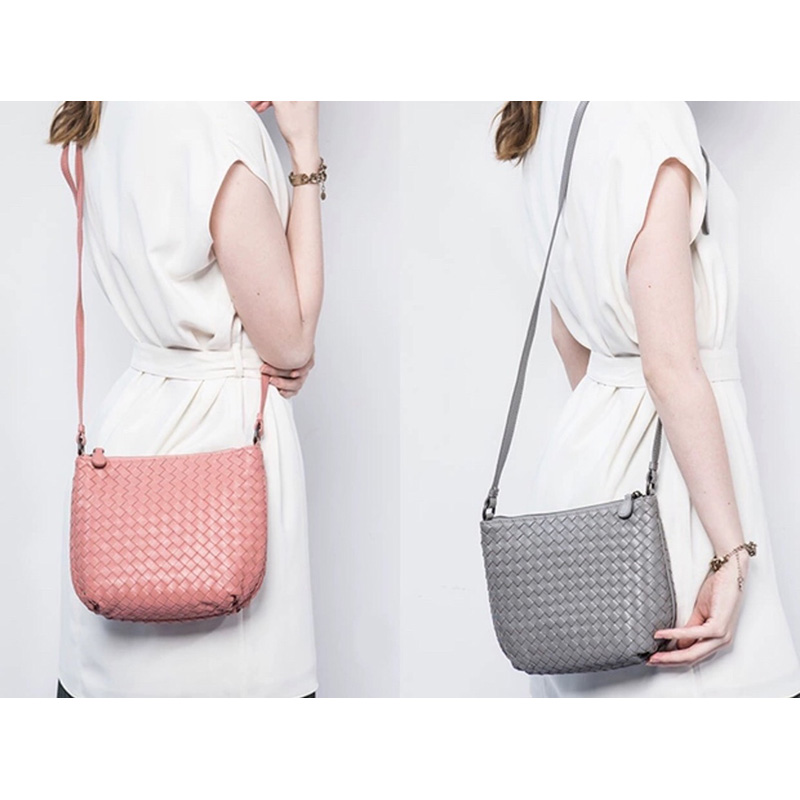 Woven Sheepskin Leather Crossbody Bag LH3099_4 Colors