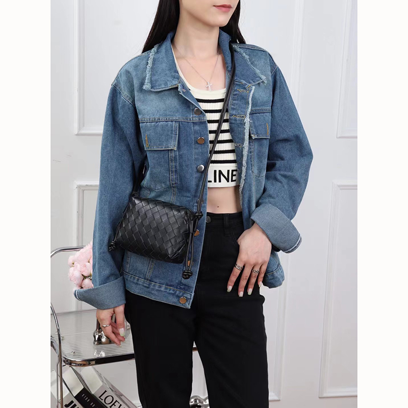 Woven Sheepskin Leather Crossbody Bag Womens Bag LH3656S