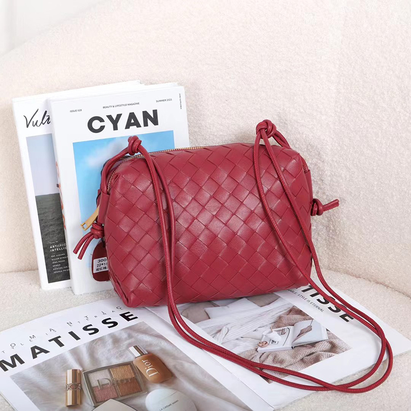 Woven Sheepskin Leather Crossbody Bag Womens Purse LH3656L_5 Colors