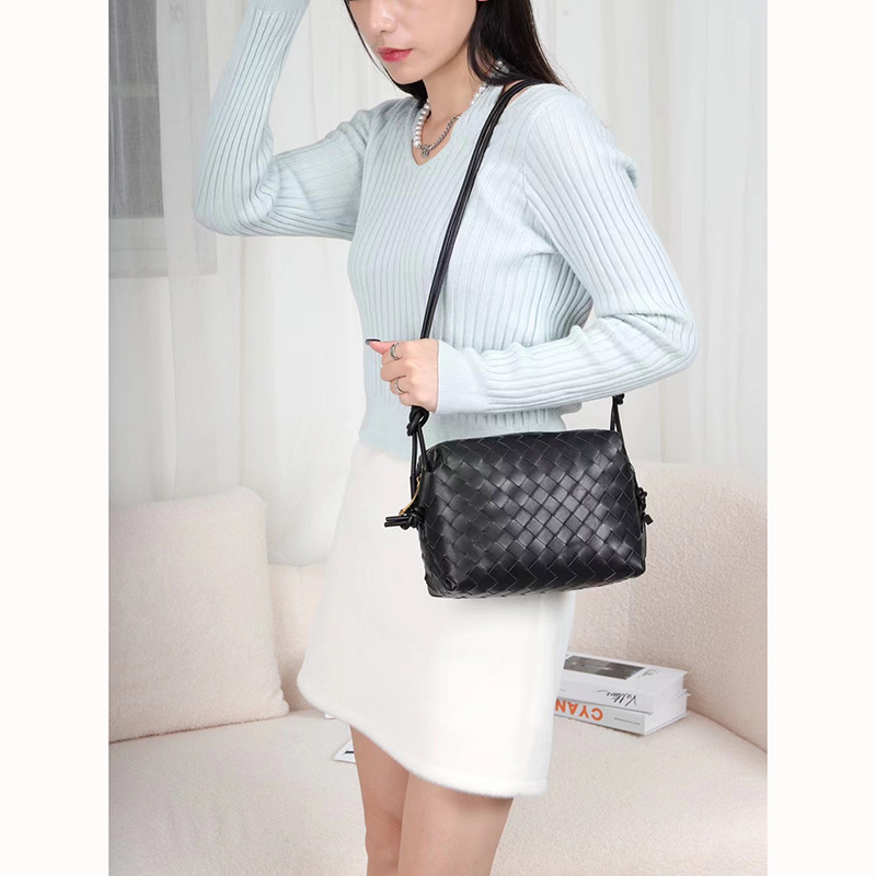 Woven Sheepskin Leather Crossbody Bag Womens Purse LH3656L_5 Colors