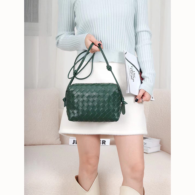 Woven Sheepskin Leather Crossbody Bag Womens Purse LH3656L_5 Colors