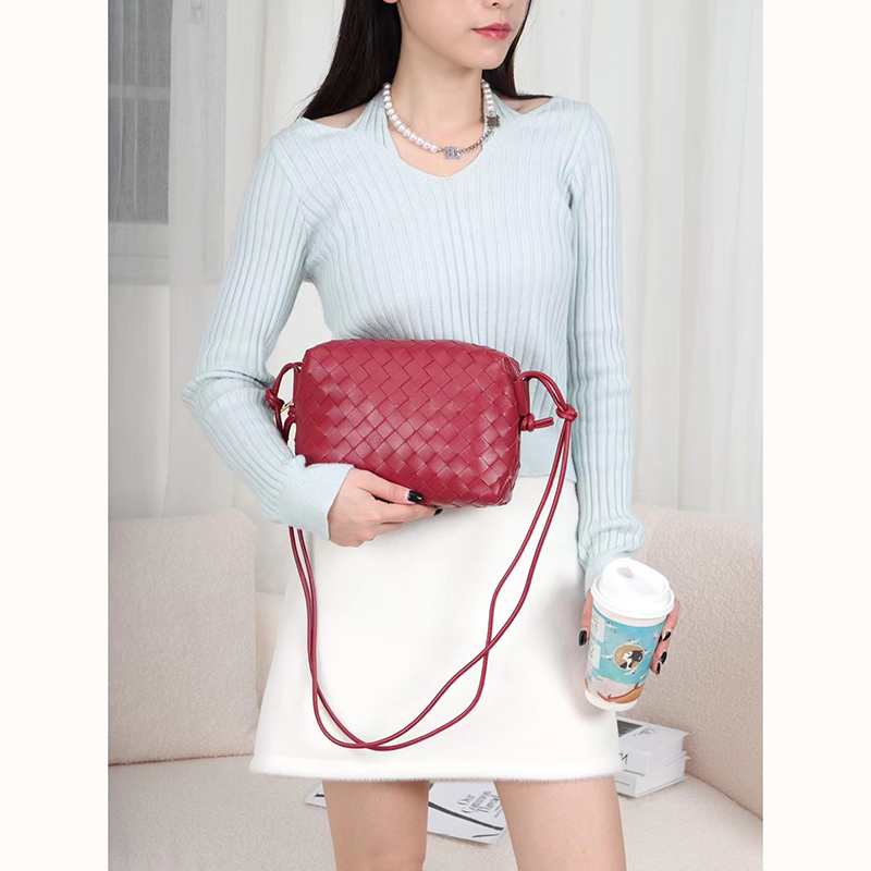 Woven Sheepskin Leather Crossbody Bag Womens Purse LH3656L_5 Colors