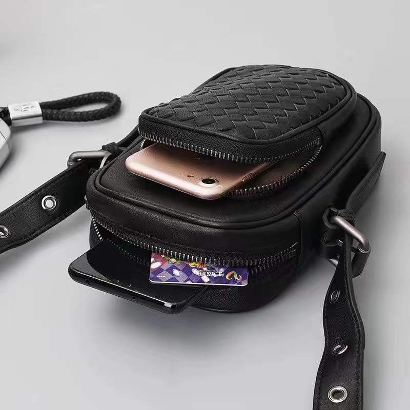 Woven Sheepskin Leather Phone Bag Sling Bag LH3248_6 Colors