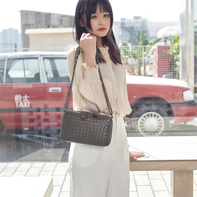 Woven Sheepskin Leather Satchel Bag LH3098_7 Colors