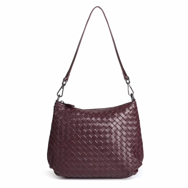 Woven Sheepskin Leather Shoulder Bag LH2770_4 Colors